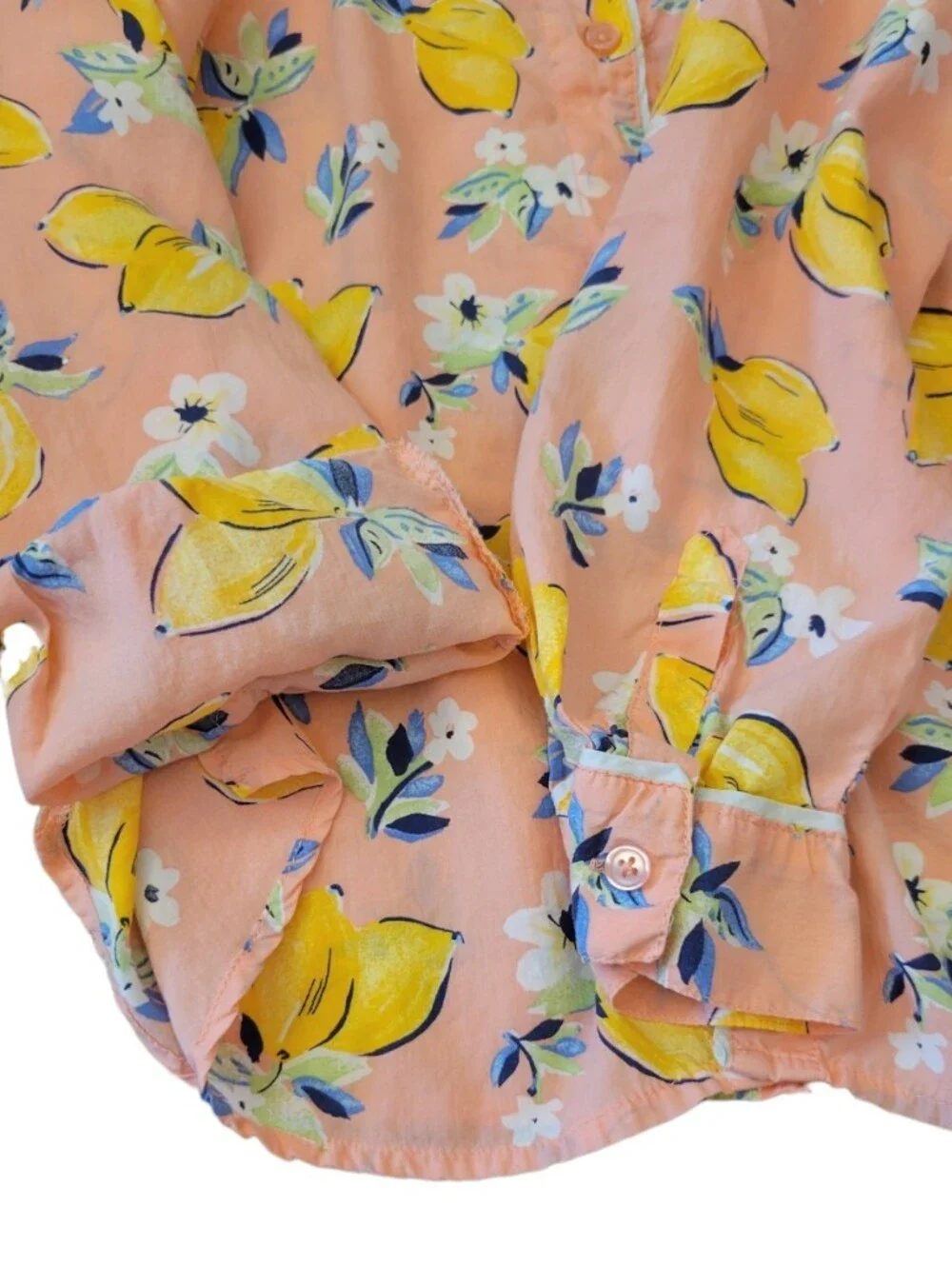 Gilligan‎ & O'Malley Pajama Set Button-Down Top & Shorts Silky Peach Size M